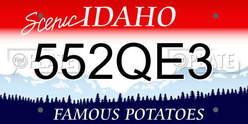 552QE3 Idaho License Plate