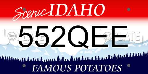 552QEE Idaho License Plate