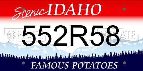 552R58 Idaho License Plate