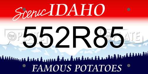 552R85 Idaho License Plate