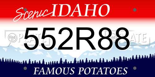 552R88 Idaho License Plate