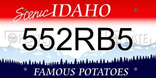 552RB5 Idaho License Plate