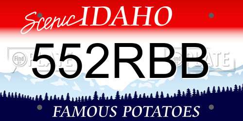 552RBB Idaho License Plate