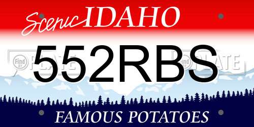 552RBS Idaho License Plate