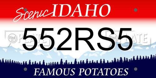 552RS5 Idaho License Plate