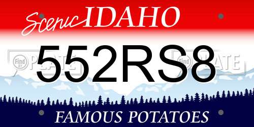 552RS8 Idaho License Plate