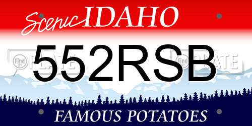 552RSB Idaho License Plate