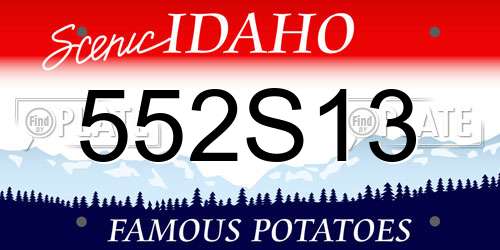 552S13 Idaho License Plate