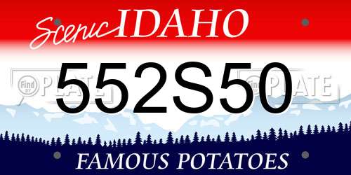 552S50 Idaho License Plate