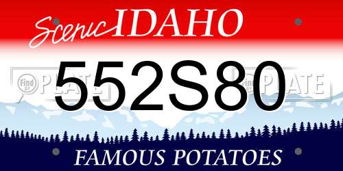 552S80 Idaho License Plate