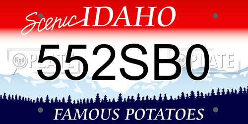 552SB0 Idaho License Plate