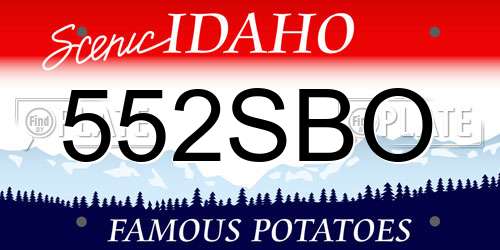 552SBO Idaho License Plate