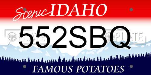 552SBQ Idaho License Plate
