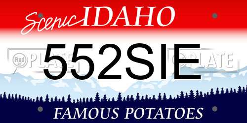 552SIE Idaho License Plate