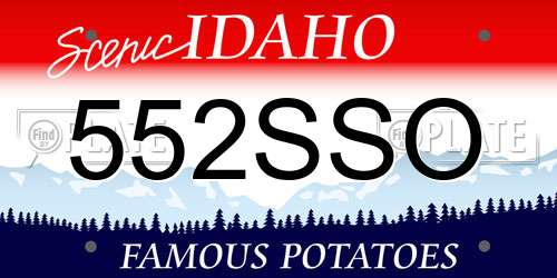 552SSO Idaho License Plate