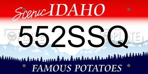 552SSQ Idaho License Plate
