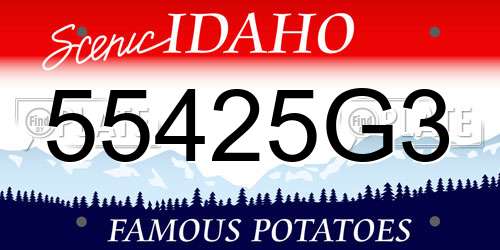 55425G3 Idaho License Plate