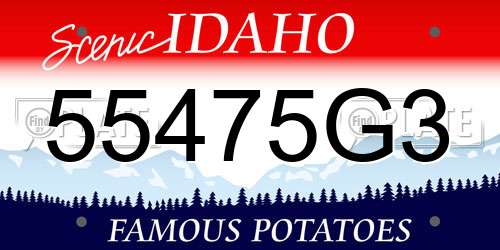 55475G3 Idaho License Plate