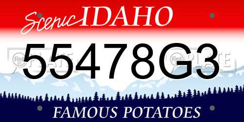 55478G3 Idaho License Plate