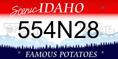 554N28 Idaho License Plate