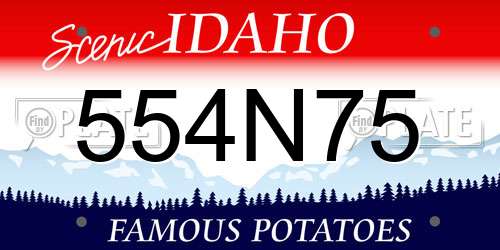 554N75 Idaho License Plate