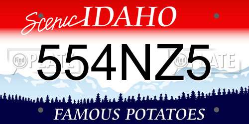 554NZ5 Idaho License Plate