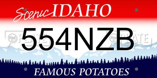 554NZB Idaho License Plate