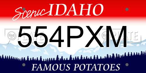 554PXM Idaho License Plate