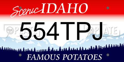 554TPJ Idaho License Plate