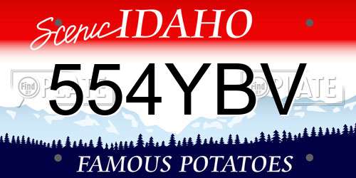 554YBV Idaho License Plate