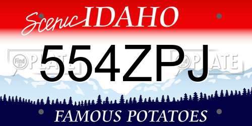 554ZPJ Idaho License Plate