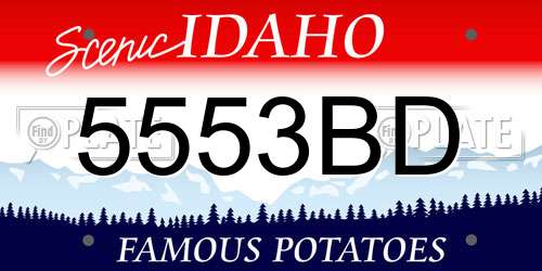 5553BD Idaho License Plate