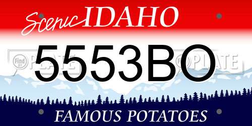 5553BO Idaho License Plate