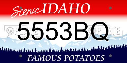 5553BQ Idaho License Plate