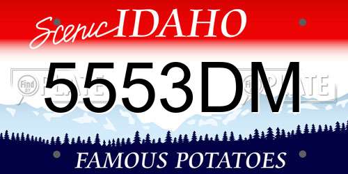 5553DM Idaho License Plate