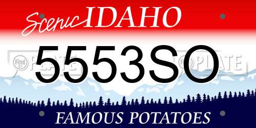 5553SO Idaho License Plate