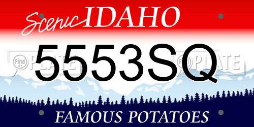 5553SQ Idaho License Plate