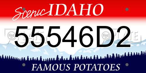 55546D2 Idaho License Plate