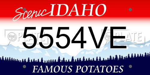 5554VE Idaho License Plate