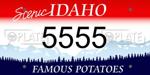 5555 Idaho License Plate