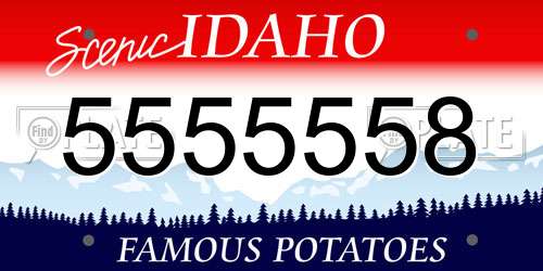 5555558 Idaho License Plate