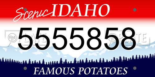5555858 Idaho License Plate