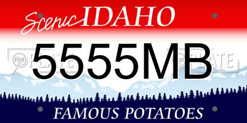 5555MB Idaho License Plate