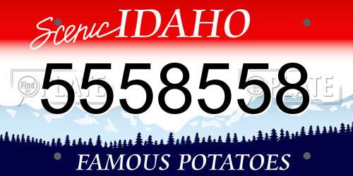 5558558 Idaho License Plate