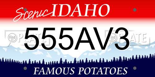 555AV3 Idaho License Plate
