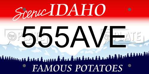 555AVE Idaho License Plate