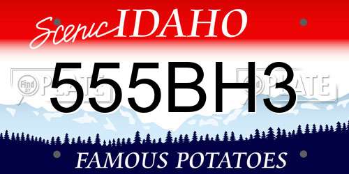 555BH3 Idaho License Plate