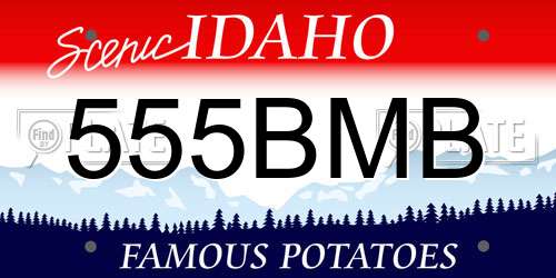 555BMB Idaho License Plate