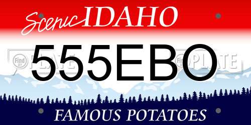 555EBO Idaho License Plate