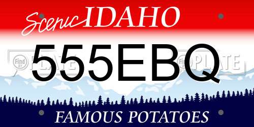555EBQ Idaho License Plate